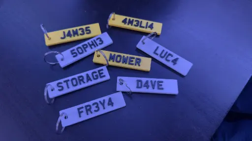 Car Registration Key Rings